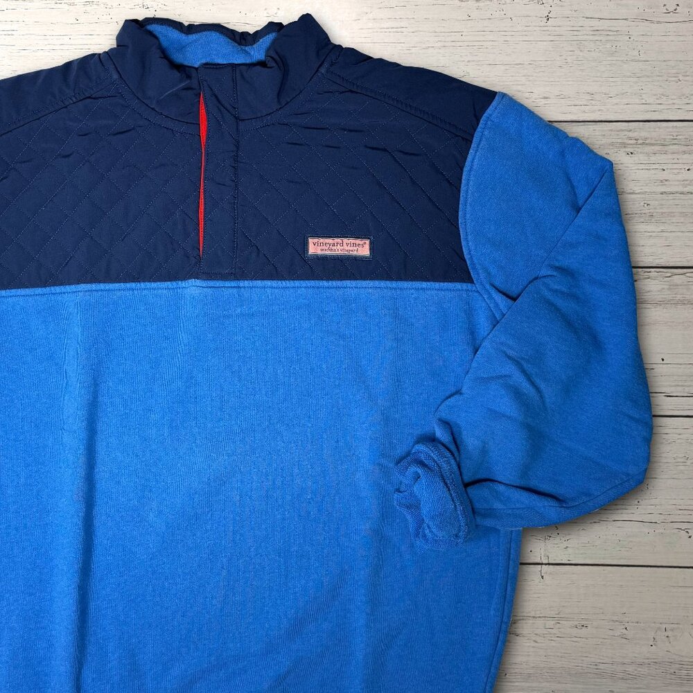 Vineyard Vines Quilted Pullover Partial Snap - Ro… - image 1